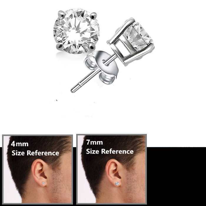 diamond round stud earrings for men