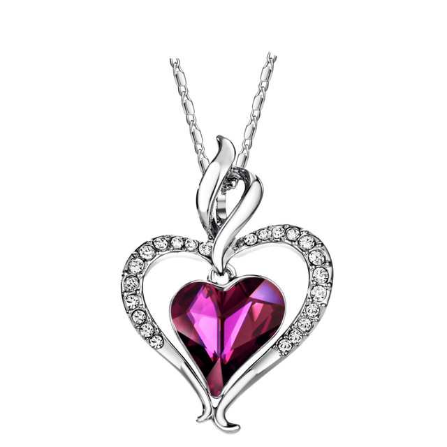 amethyst heart pendant necklace