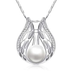 angel wing necklace pearl necklace