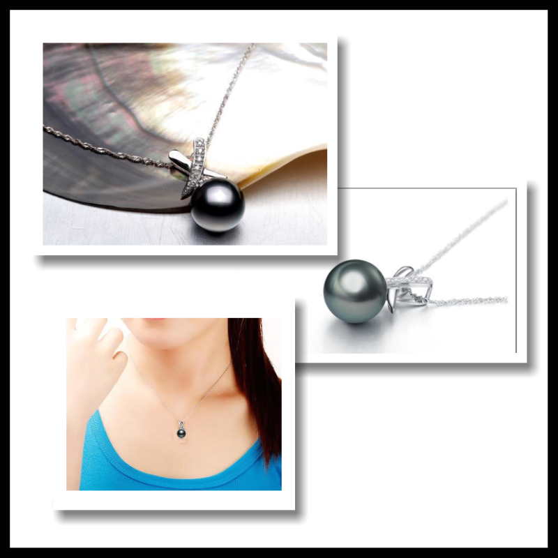 black pearl necklace sterling