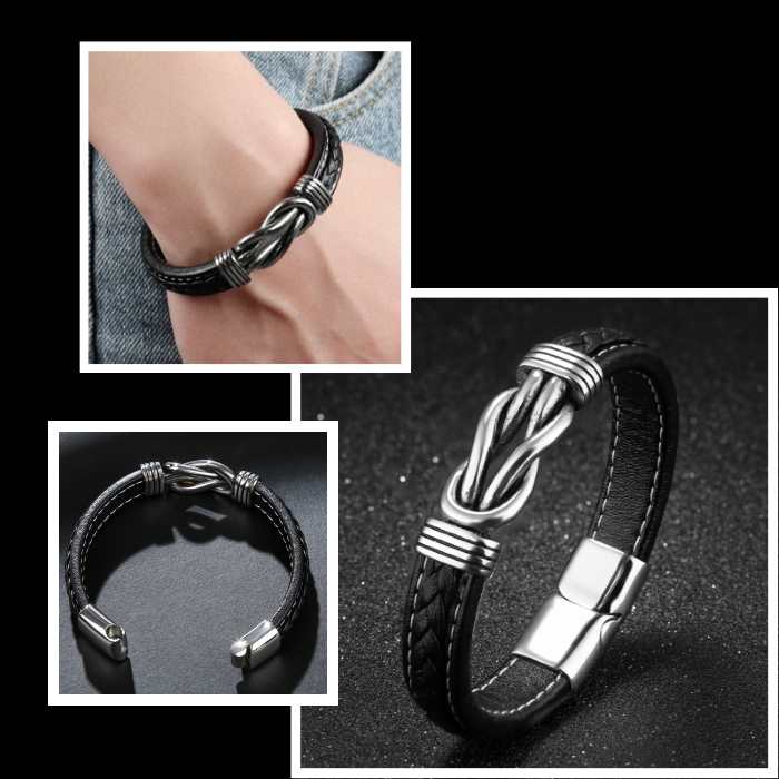 celtic infinity knot leather bracelet men