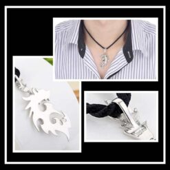3d Dragon Pendant necklace silver