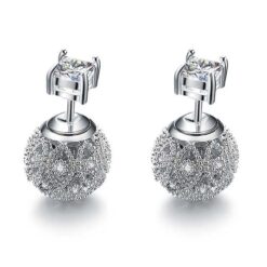 front back diamond earrings women