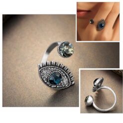 index finger ring, evil eye ring