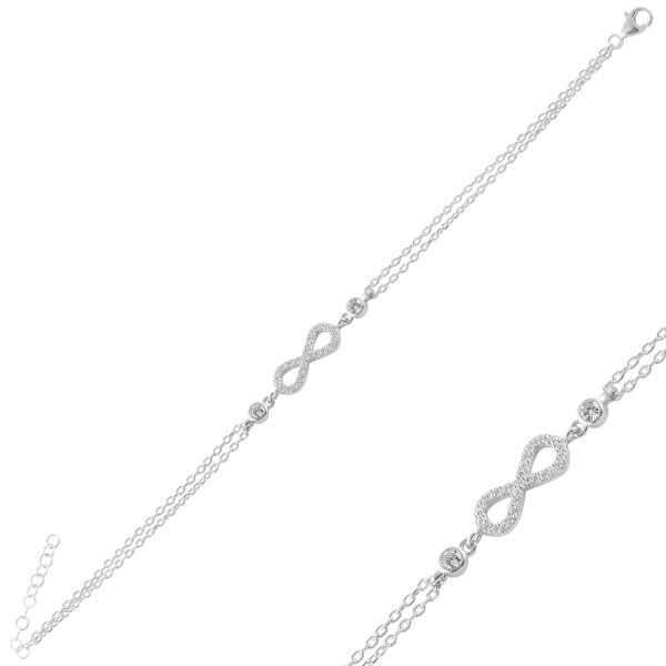 Infinity Charm Bracelet for Women in Sterling Silver
