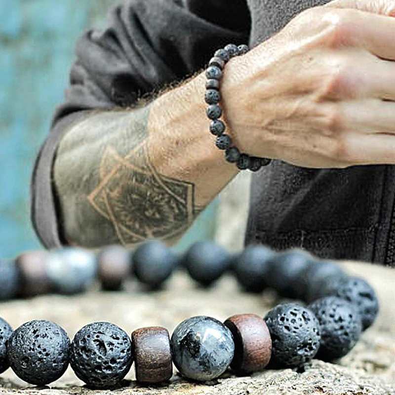 lava volcanic beads bracelet coupels
