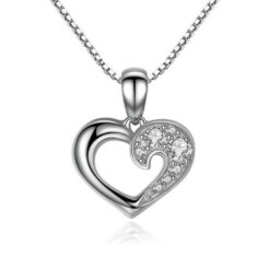 Sterling Silver Necklace for Her Heart Pedant