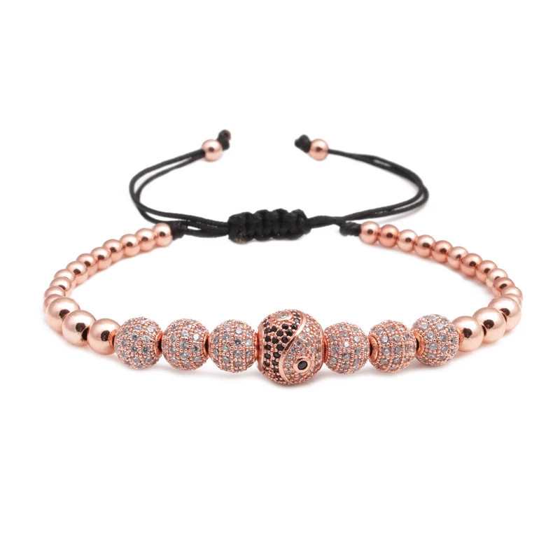 rose gold beads bracelet macrame