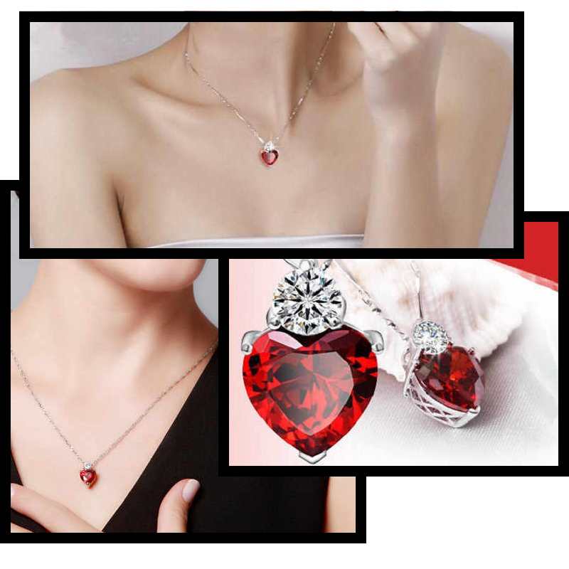 heart necklace heart necklace red pendant platinum