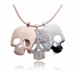 rose gold skull necklace-crystal skull Jewelry