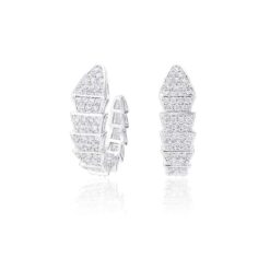 silver hoop earrings, serpenti bvlgari designer earrings