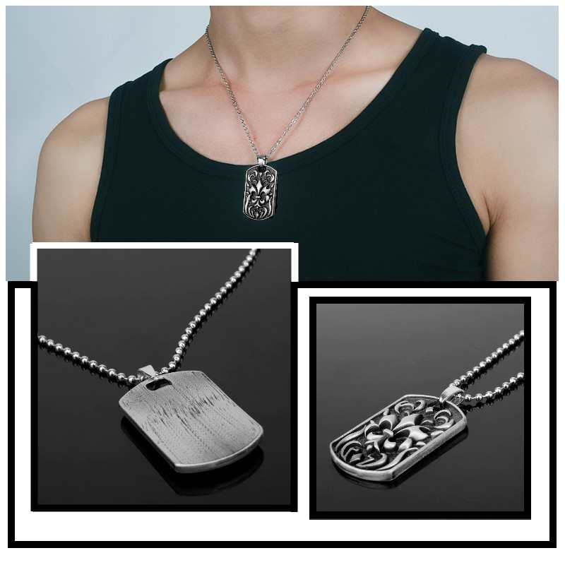 mens dog tag military necklace men