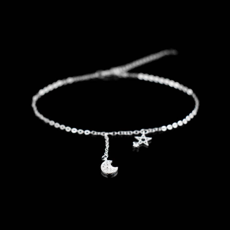 star moon charm anklet