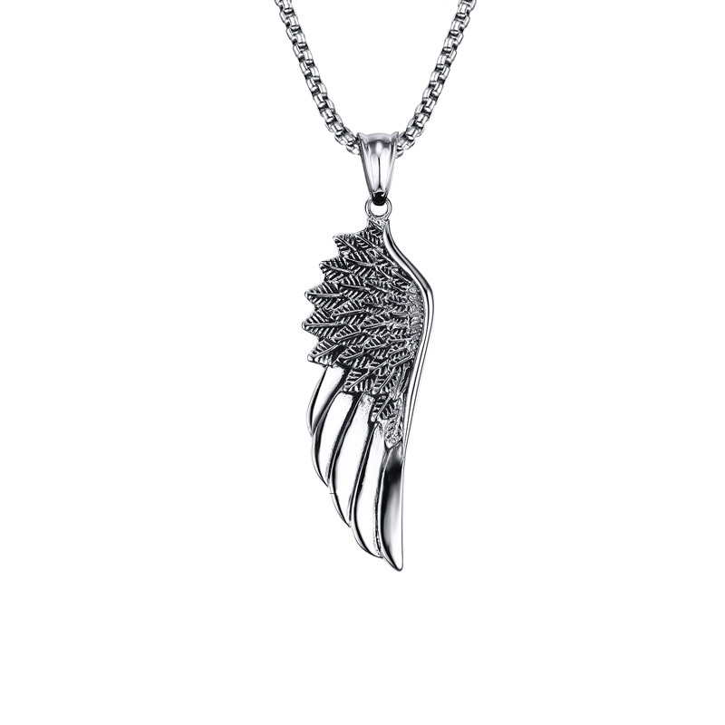 Mens Wing Sterling Silver Necklace