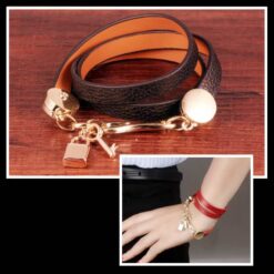 Women wrap leather bracelet