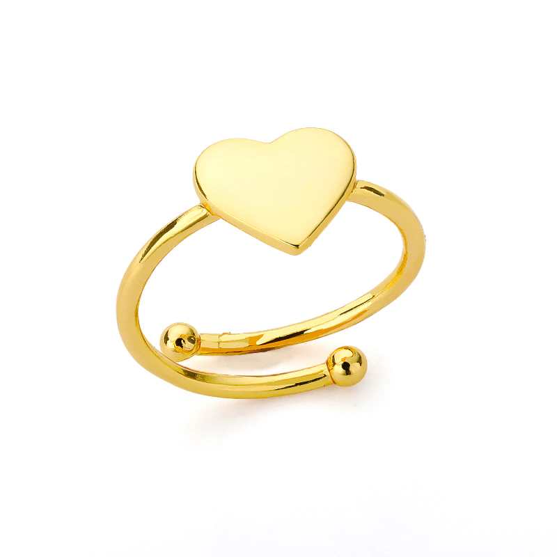 adjustable heart ring gold