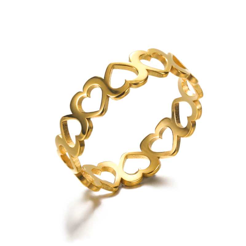 dainty heart ring gold