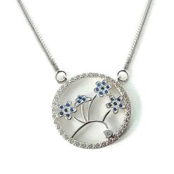 Silver flower necklace